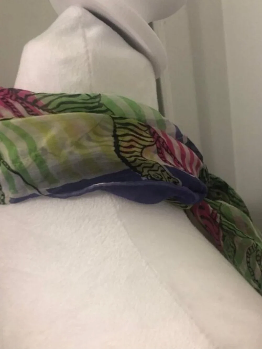 Vintage 1960s 1970s Psychedelic Lightweight Striped Zebra Scarf One Size